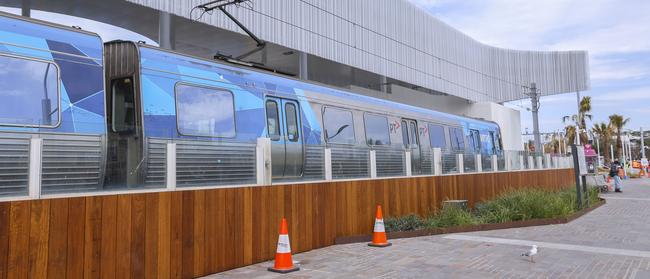 The timber fence at the station was widely praised by shoppers and commuters interviewed by the Leader on Tuesday. Picture: Wayne Taylor