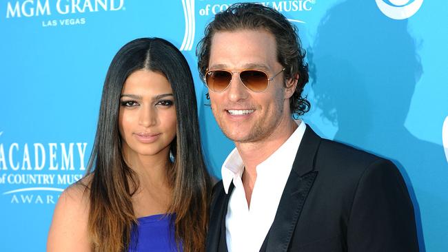 McConaughey with wife Camila Alves. Picture: AFP