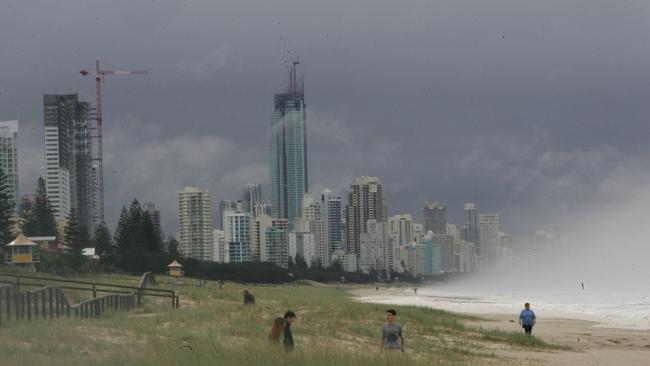 The Gold Coast, Surfers Paradise in the grip of the wet weather in June 2005