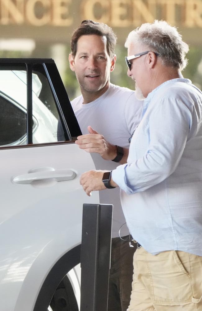 Actor Paul Rudd on the set of new movie Anaconda being filmed on the Gold Coast. Picture: BACKGRID