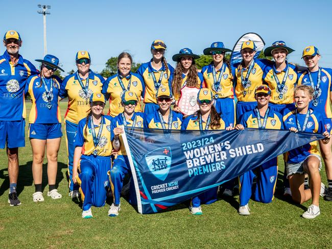 Greater Hunter Coast celebrate with the Brewer Shield. Picture: Andrew McCrae