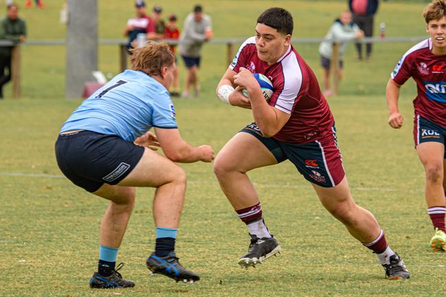 Sio Kite. Super Rugby Under-16 action between the Queensland Reds and New South Wales Waratahs. Picture courtesy of James Auclair.