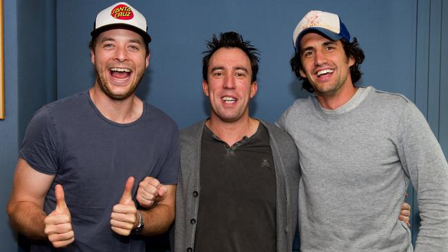 Hamish Blake and Andy Lee with O'Connell.