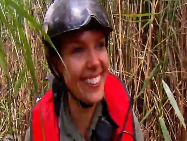 2013: Seven produced another segment about rising star Matt Wright for its Sunday Night program in which journalist Edwina Bartholomew was slung beneath a helicopter before being dropped into 15-foot cane grass near a crocodile nest with Wright.