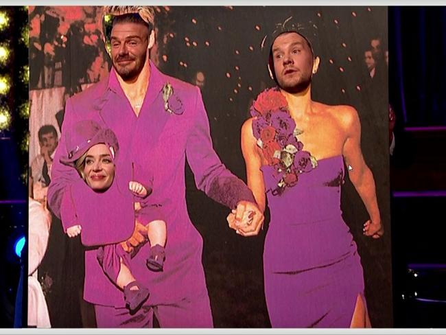 Victoria and David Beckham Address Purple Wedding Outfits