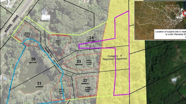 A map of the proposed land development at 20 Warril Drive, Kuranda. Picture: Supplied.