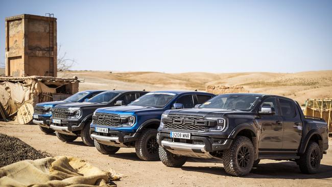 Ford Ranger Raptor in the Agafay Desert in Morocco. Photo: Supplied