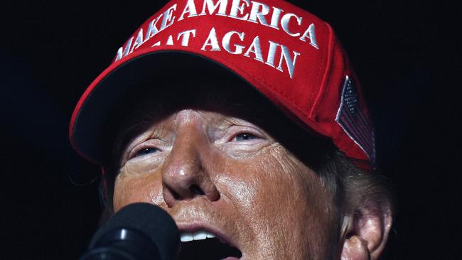 COACHELLA, CALIFORNIA - OCTOBER 12: Republican presidential nominee, former U.S. President Donald Trump speaks at a campaign rally on October 12, 2024 in Coachella, California. With 24 days to go until election day, former President Donald Trump is detouring from swing states to hold the rally in Democratic presidential nominee, Vice President Kamala Harris' home state.   Mario Tama/Getty Images/AFP (Photo by MARIO TAMA / GETTY IMAGES NORTH AMERICA / Getty Images via AFP)