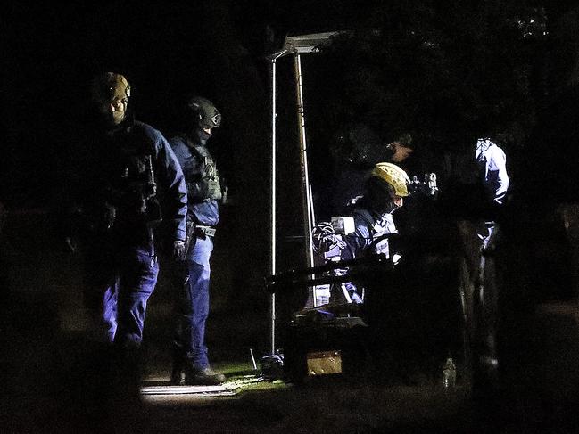 Special operations police on site at the siege in Cranbourne. Picture: Ian Currie