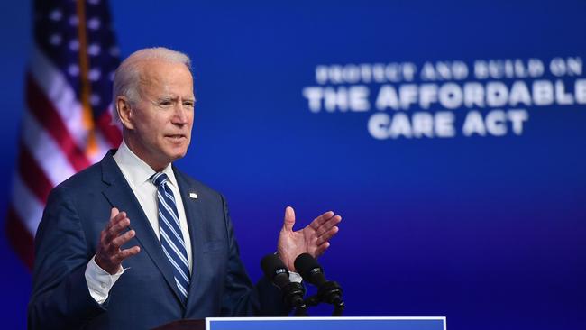 US President-elect Joe Biden delivers remarks at The Queen in Wilmington, Delaware on November 10. Photo: Angela Weiss/AFP