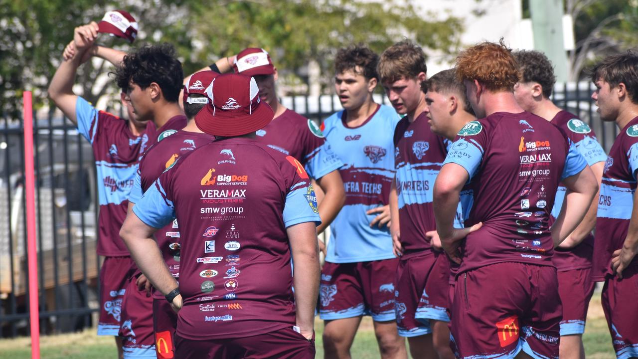 CQ Capras under-17 boys squad at a pre-season training session at The Cathedral College, Rockhampton, on December 7, 2024.