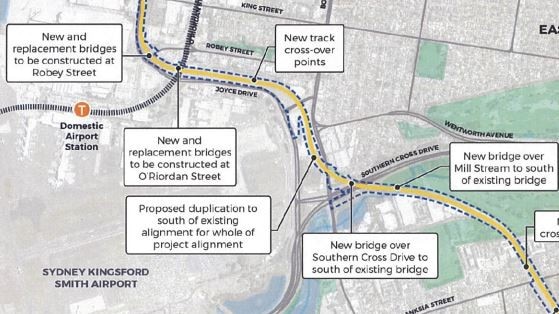 The four sites where new bridges will be built as part of the project.