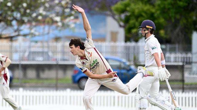 Toombul bowler Jordon Cabot Second grade club cricket Toombul v the Gold Coast. Picture, John Gass