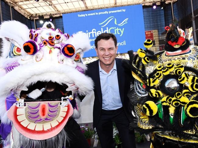 Channel 7 personality Mark Ferguson was official MC at the 2017 Cabramatta Moon Festival. Picture: Amanda James.