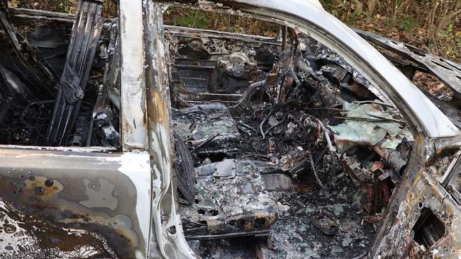 One of the burnt out cars.