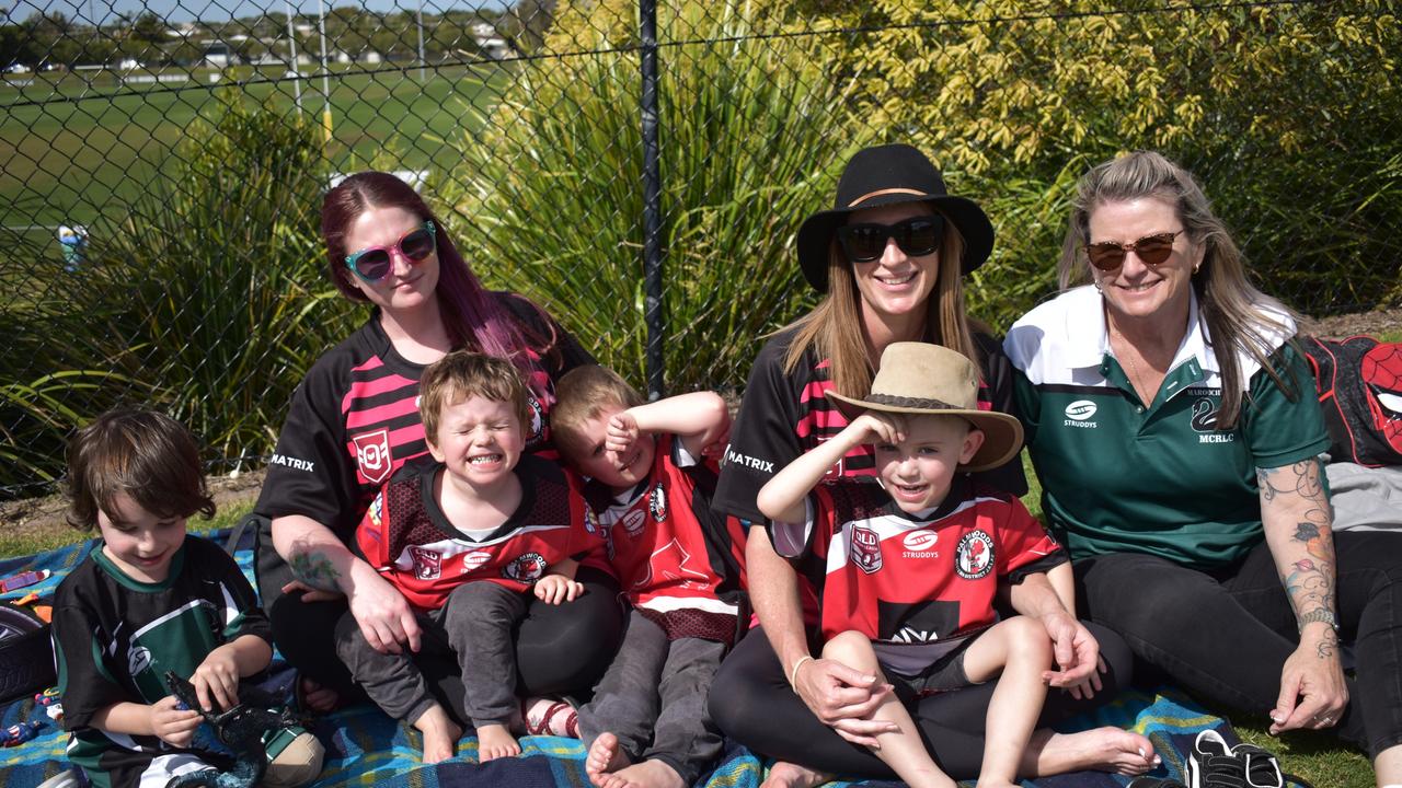 Harvey, Jacob, Becky, Cooper, Riley, Jess and Donna at the Sunshine Coast Rugby League Finals 2022.