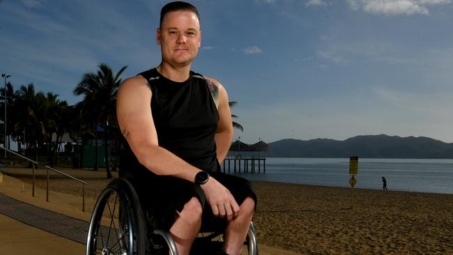 Wheelchair athlete Damon Jaenke is competing in the Mackay Marina Run. Picture: Evan Morgan