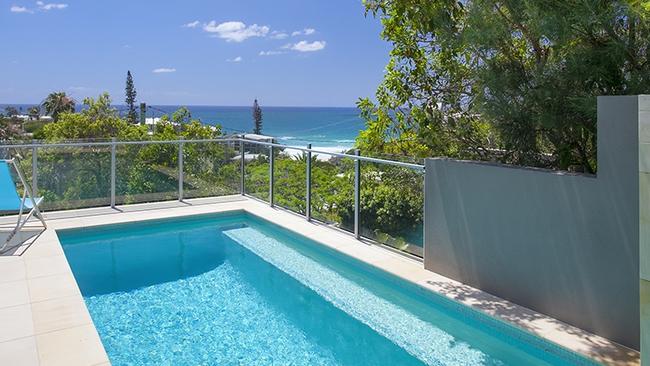 Care for a swim .... the pool at Karl Stefanovic and Jasmine’s house in Sunshine Beach.