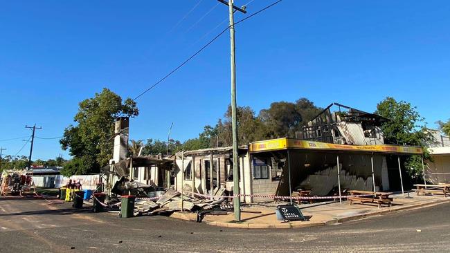 The Bollon Hotel was destroyed by a massive fire in Queensland's southwest on Saturday, February 22.