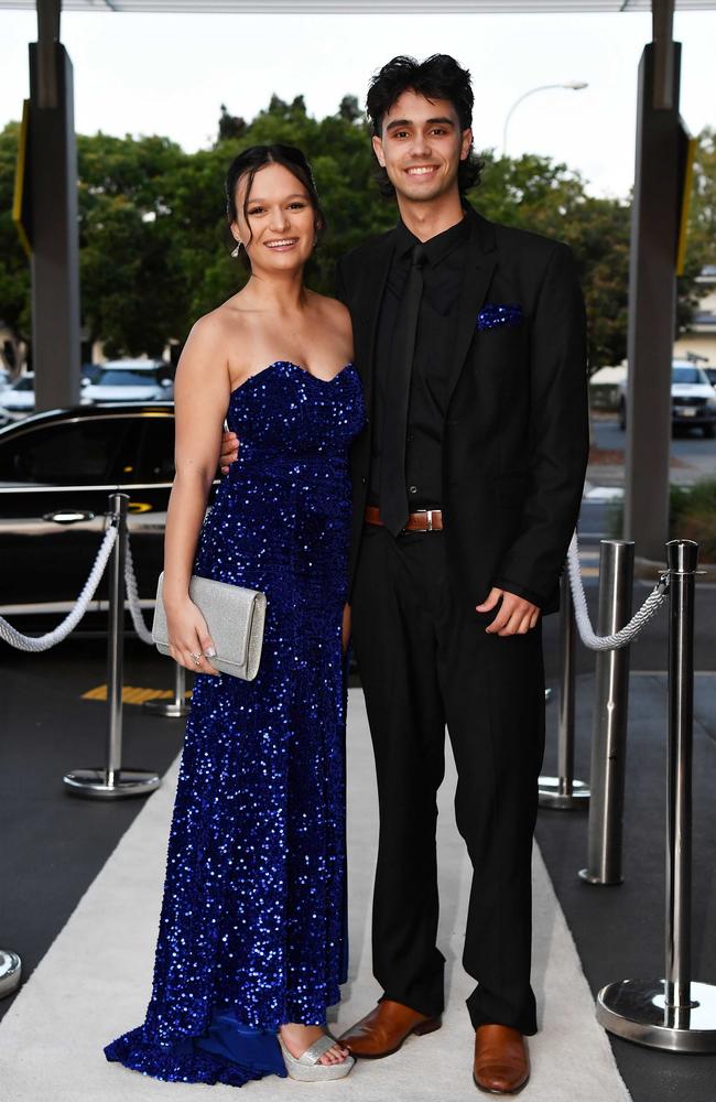 Annabell Marc and Tajlymer-Matthews at year 12 formal, Nambour Christian College. Picture: Patrick Woods.