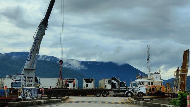 The Port of Cairns on Monday received 11 containers of fresh produce to distribute to supermarkets and communities across the Far North. Picture: Phillip Whykes