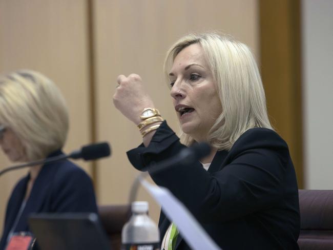 Christine Holgate during the Senate estimates in Canberra in October last year. Picture: NCA NewsWire / Gary Ramage