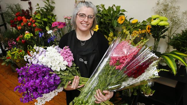 Florist Andrea Holloway from Boronia Exclusive Florists, is hoping for an influx of orders. Picture: David Caird