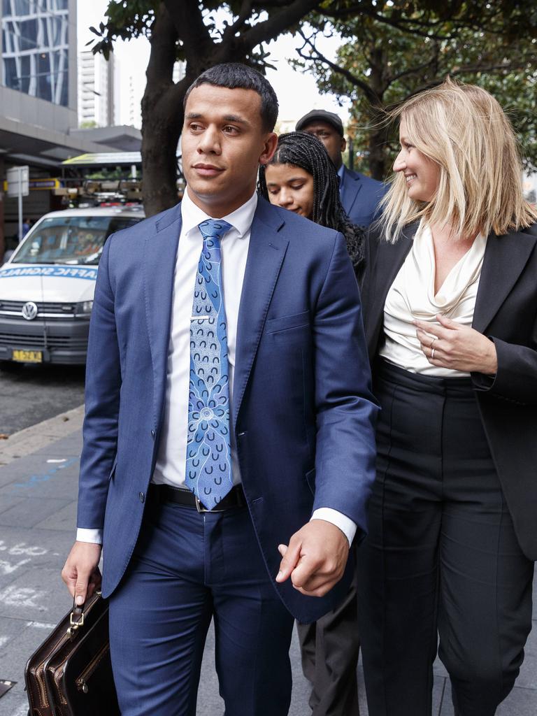 A relieved Tristan Sailor leaves the Downing Centre court precinct after he was found not guilty. Picture: NCA NewsWire / David Swift