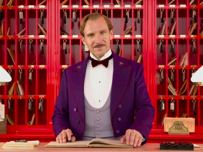 Fiennes as Gustave in Wes Anderson’s The Grand Budapest Hotel.