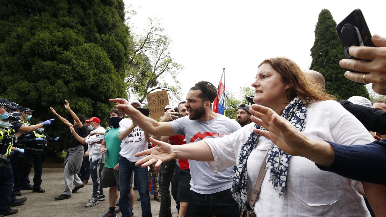 People protested for three hours in the Melbourne CBD on Friday afternoon. Picture: NCA NewsWire / Daniel Pockett