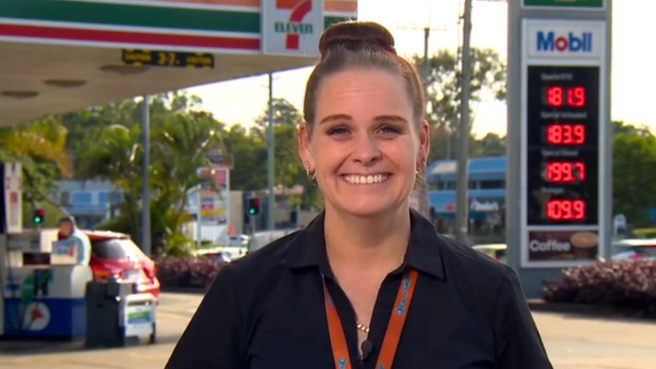 Logan shopkeeper Sharyn Daley heroically delivered a baby in a 7-Eleven carpark using a shoelace to tie off the umbilical cord. Picture: Sunrise