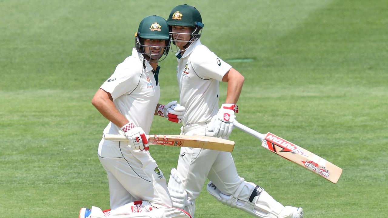 Joe Burns (left) says he and David Warner have developed a teriffic understanding between the wickets. Picture: AAP