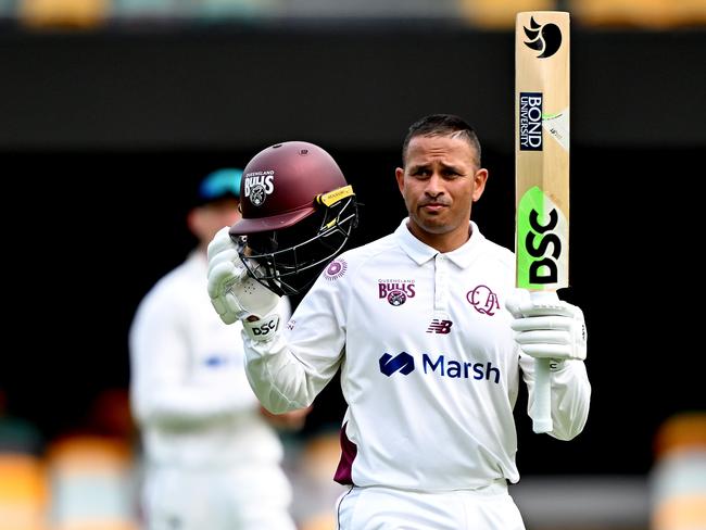 Usman Khawaja plays for Queensland in the Sheffield Shield. Picture: Getty Images