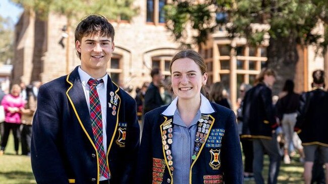 2025 Scotch school captains Patrick Keenan and Amy Wallace. Supplied