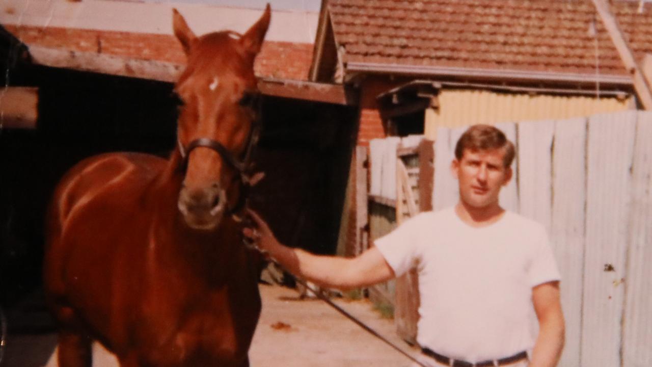 A young Bertie Kidd with his racehorse Why So. He won 100,000 pounds on it in a betting plunge. Picture: Supplied