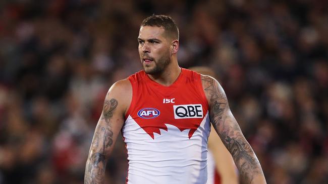 Sydney's Lance Franklin looks on during the AFL semi-final match between the Sydney Swans and Geelong Cats at the MCG. Picture. Phil Hillyard