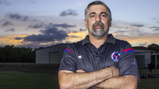 Nerang Eagles 2019 Premier League football coach Dave Benigno. Picture: Luke Sorensen