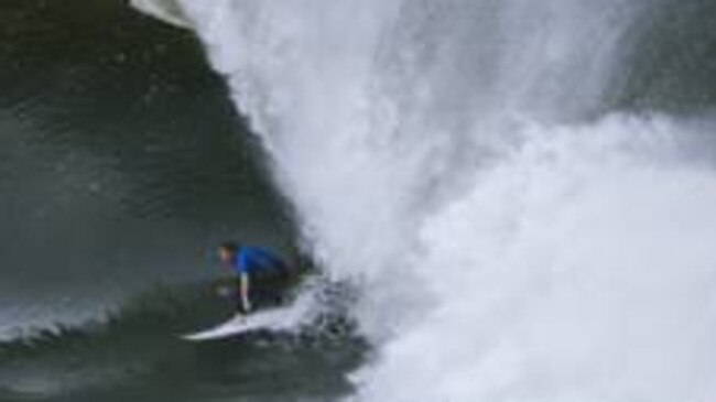 A surfer in the Red Bull competition.