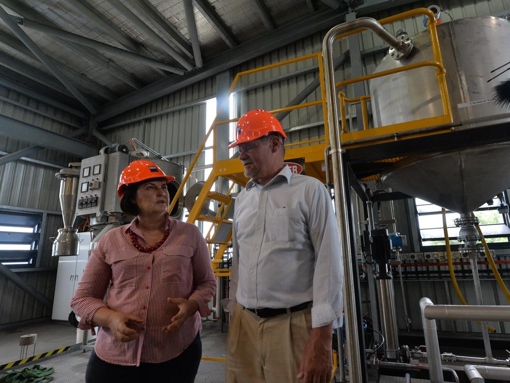 Mackay MP Julieanne Gilbert and Mercurius Biorefining CEO Karl Seck at QUT's centre at Racecourse Mill.