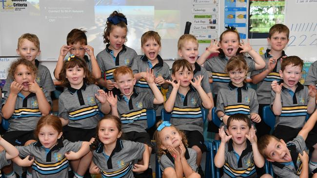MY FIRST YEAR: Funny faces. Siena Catholic Primary School Preps. Picture: Patrick Woods.