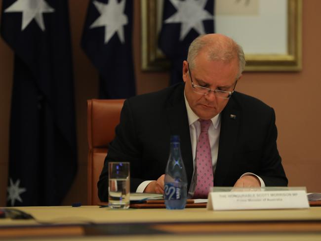 Prime Minister Scott Morrison has urged Australians to work from home where they can, amid COVID-19. Picture: Adam Taylor/PMO