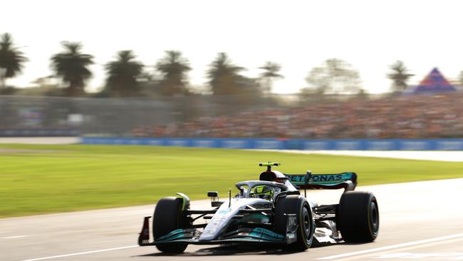 Lewis Hamilton in action on Sunday at Albert Park. Picture: Getty