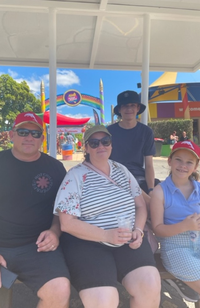 Guy and Lisa Wyatt with their children Isabella, 11, and Ethan, 15, at the Chilli festival 2023.