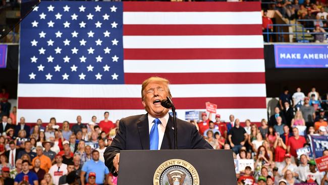 Trump’s approval rating among Republicans soared to 88 per cent, according to the latest WSJ/NBC poll taken from July 15-18. Picture: AFP PHOTO / MANDEL NGAN