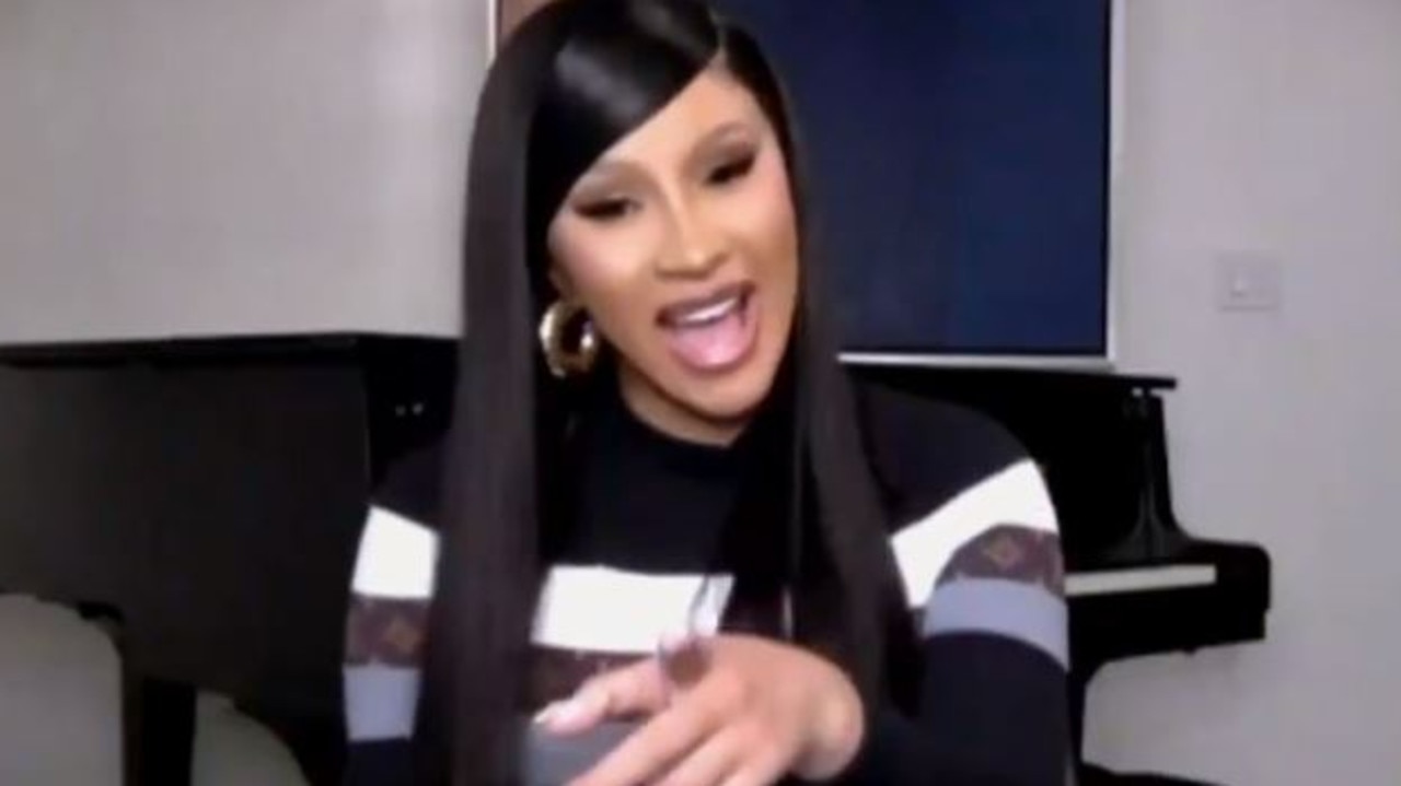 Cardi B did her best to keep it clean during her interview on The Project. Picture: Channel 10