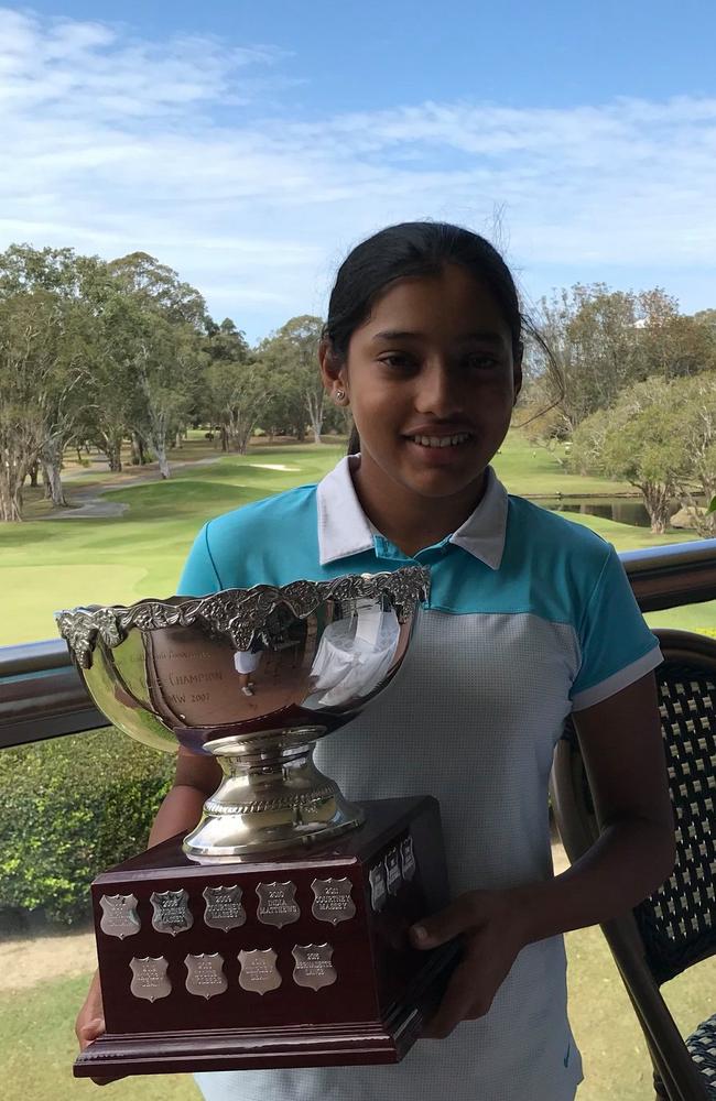 Queensland golfer Shyla Singh when she was named Club Champion in 2019. Picture – Facebook/Southport Golf Club.