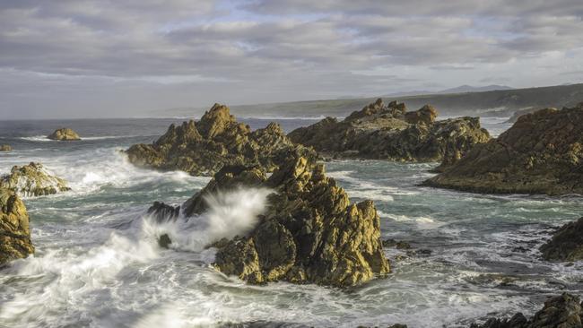 Rugged coastline off Tasmania’s takayna/Tarkine region. Picture: Martin Hawes