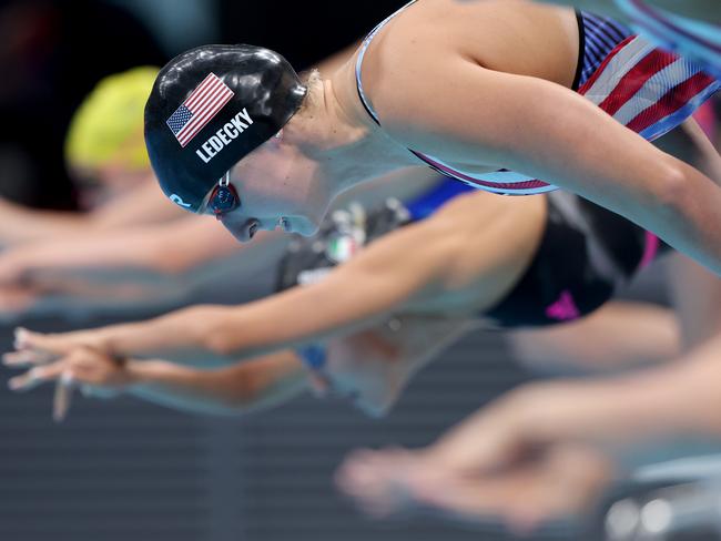 Katie Ledecky‘s best 400m freestyle time was set eight years ago but she remains a master of pacing herself perfectly. Picture: Getty Images