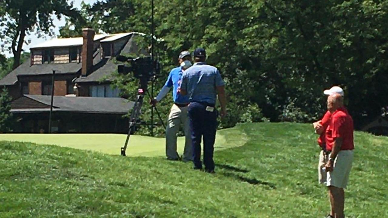 Bryson DeChambeau loses his cool at a cameraman on Saturday.