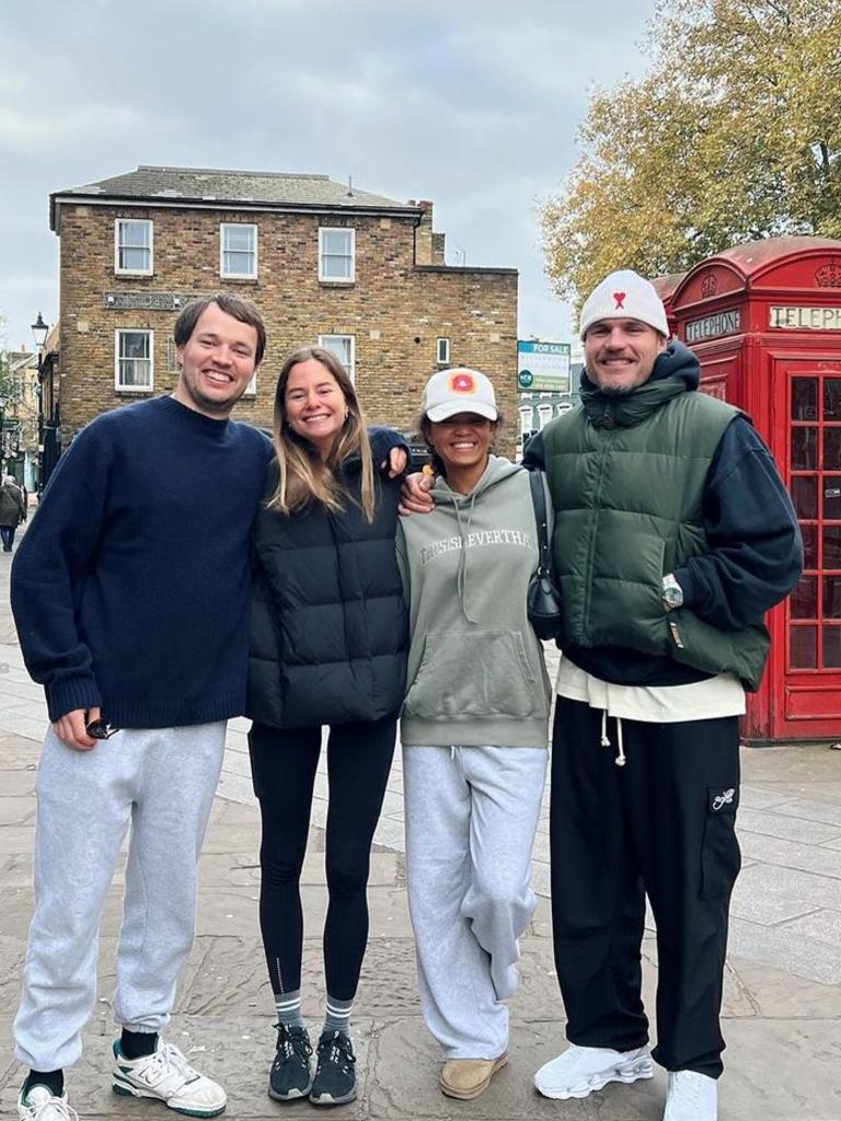 Angus Crichton in London with his partner Chloe.